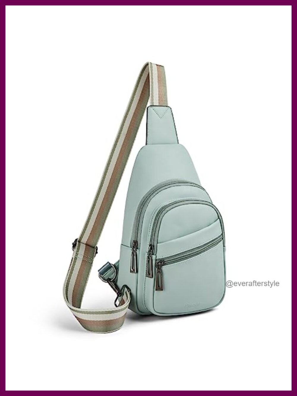 Vegan PU Leather Crossbody Sling Bag Adjustable Strap Anti Theft